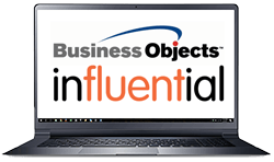 Public Business Objects training London, represented by SAP BusinessObjects and Influential logos